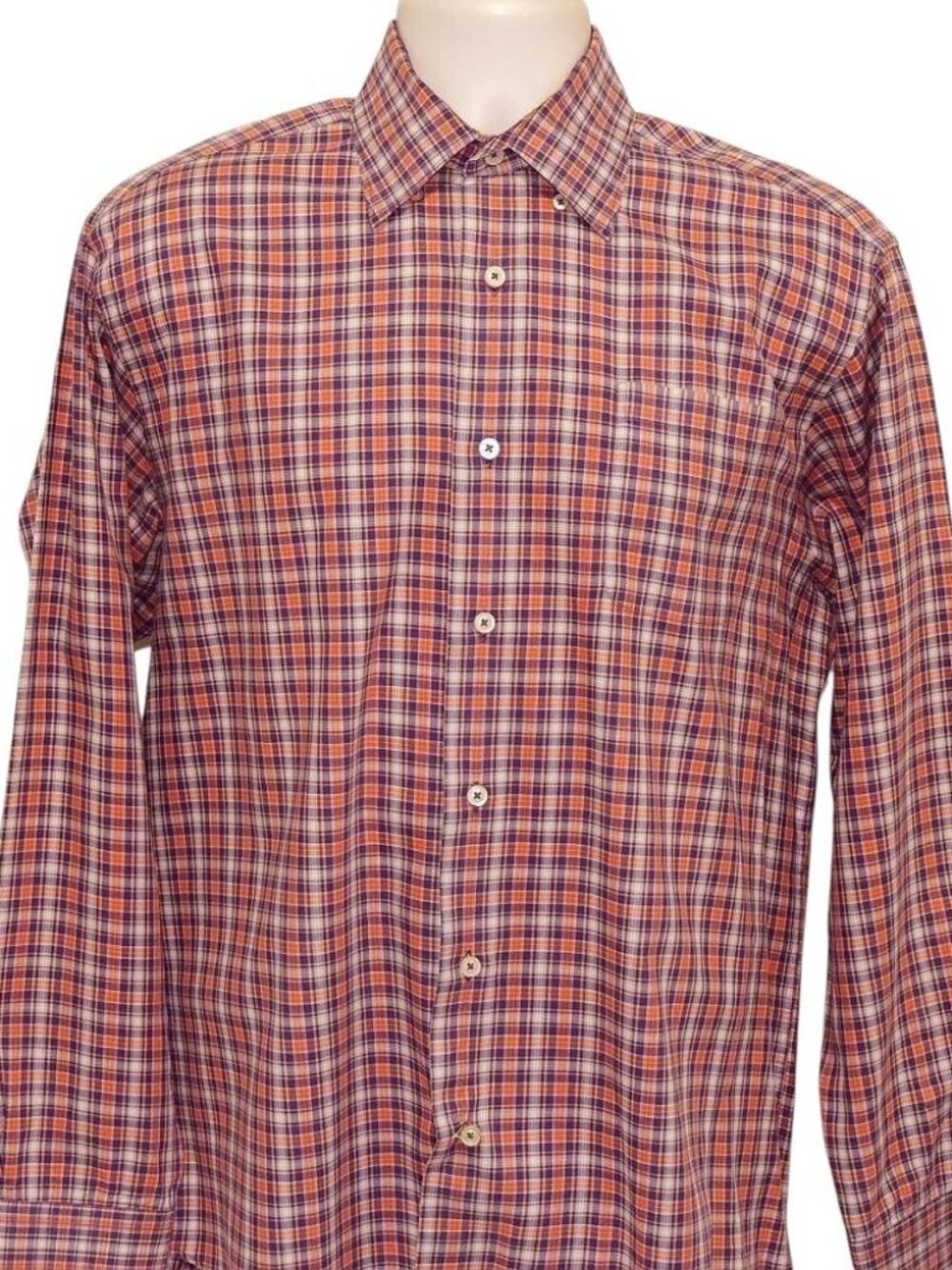 ROBERT TALBOTT STUNNING Multicolor Check Plaid Men's Shirt Size M EXCELLENT